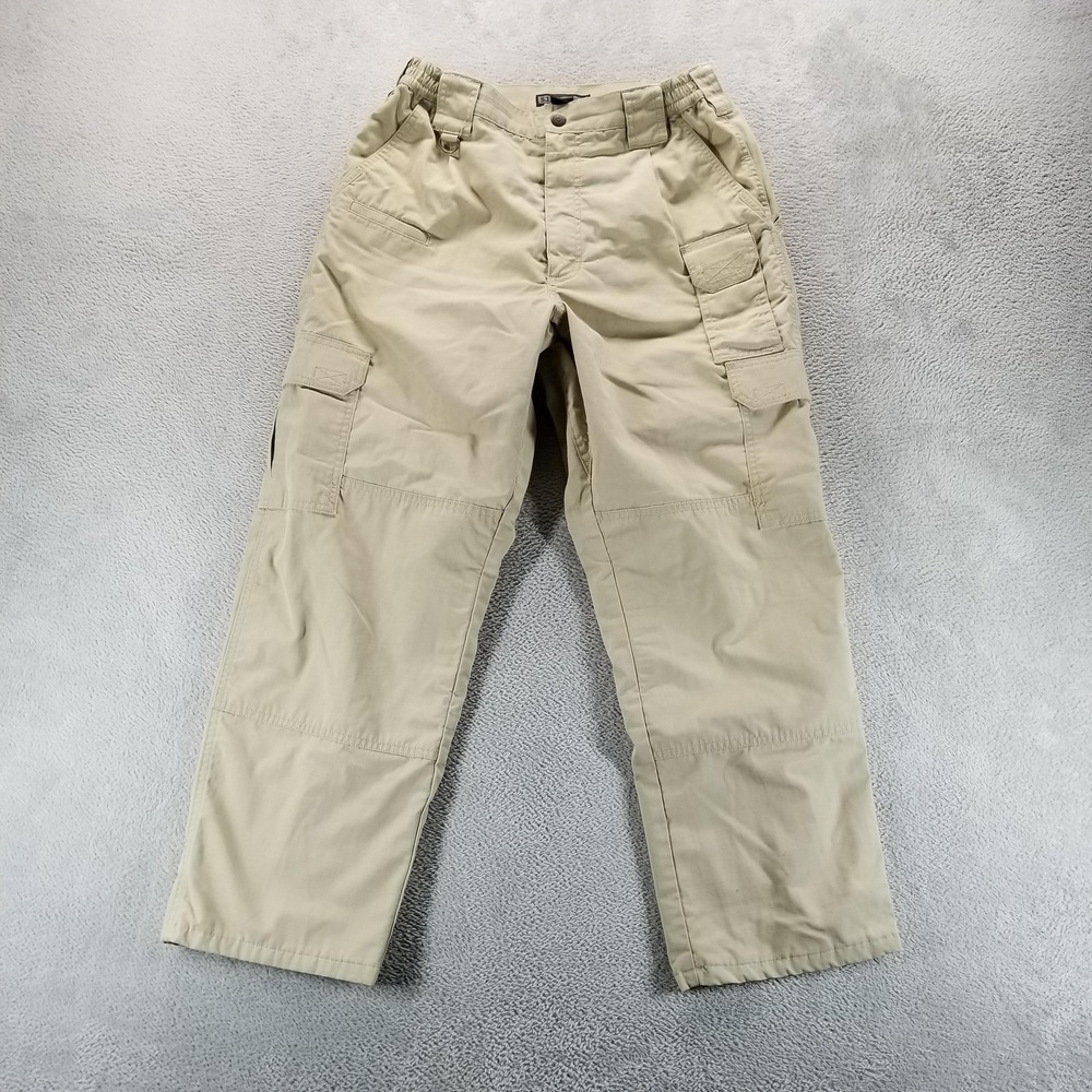 5.11 Tactical Pants Mens 32x27 Beige Flannel Lined Cargo Workwear Outdoor Winter